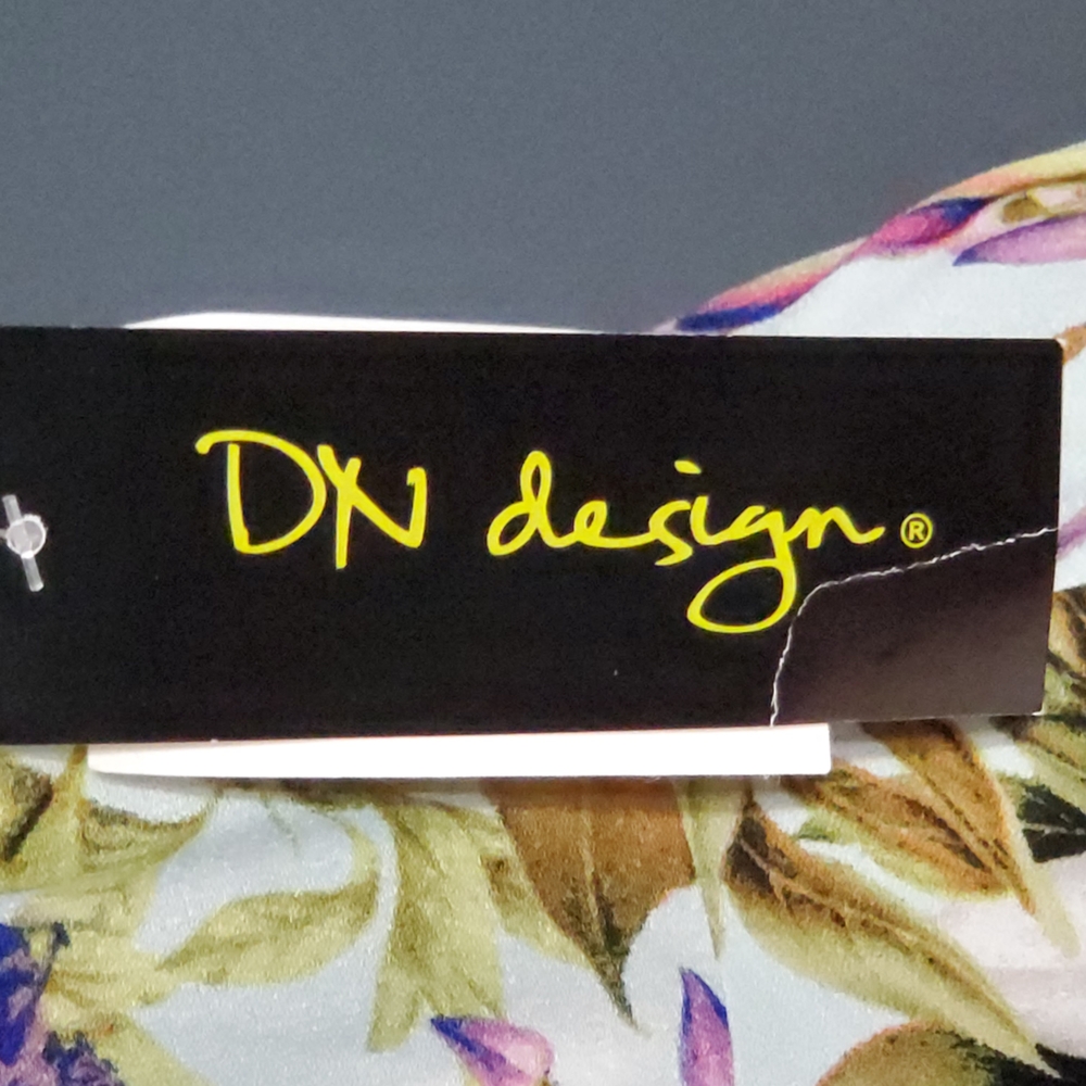 NWT DN Design Floral V-Neck Midi Dress Asymmetrical Hem Women's Size 16 - Picture 7 of 8